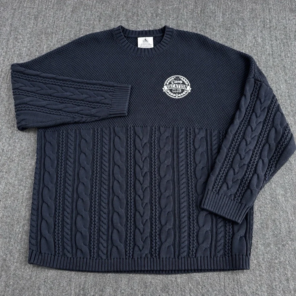 NWT Disney Vacation Club Member Spirit Jersey L Cable Knit Sweater DVC